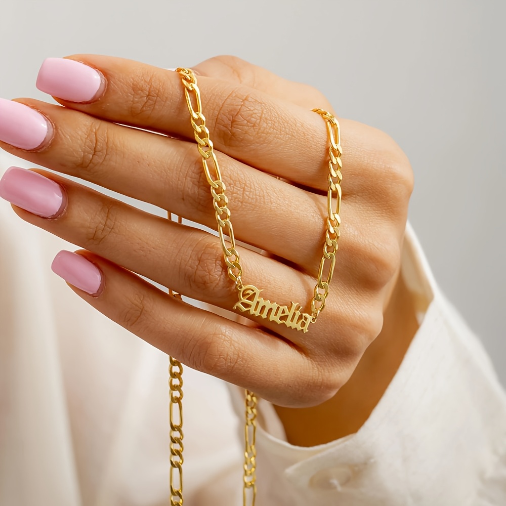 Women's Customizable 18K Gold-Plated Three-In-One Chain Necklace